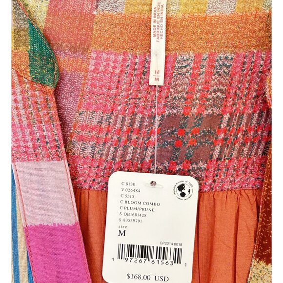 Free People NWT Agnes Patchwork Mixed Print Boho Mini Dress - Size M - Picture 3 of 7